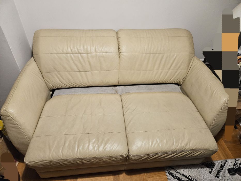 Skórzana sofa z funkcją spania