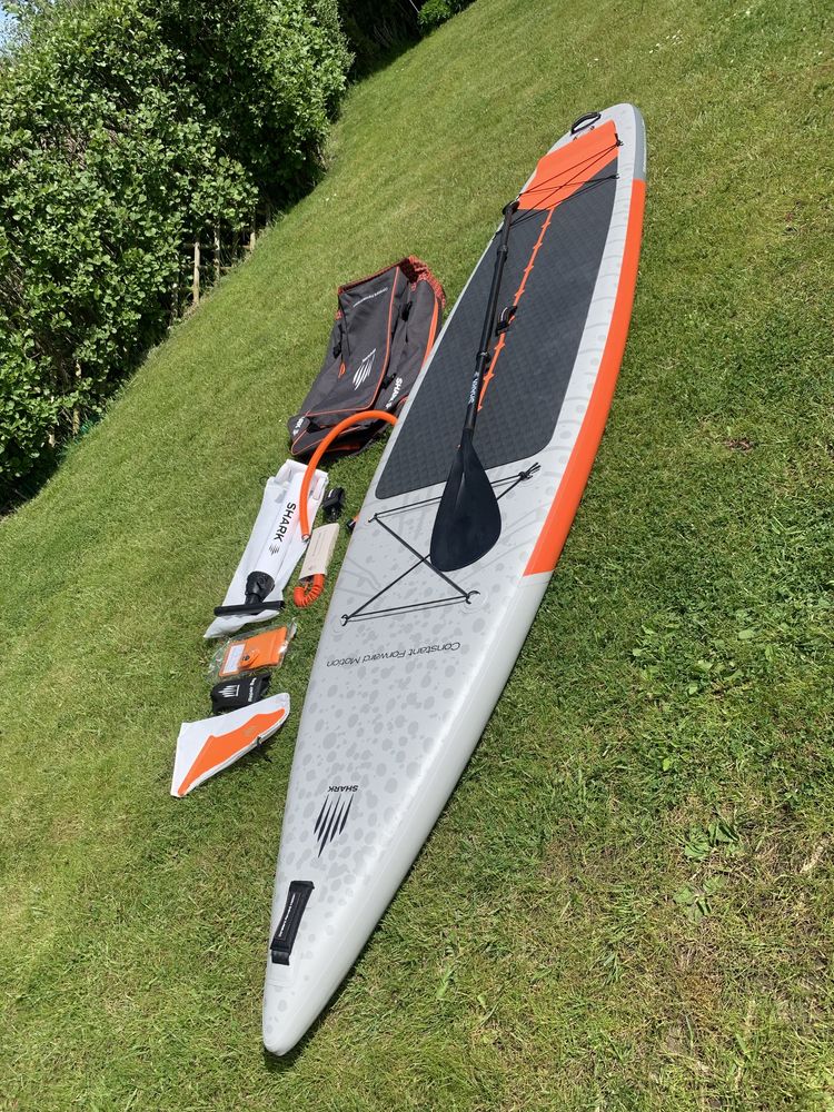 NOWA 2024r deska SUP 12,6x32x6  TOURING wiosło carbon 25PSI SHARK