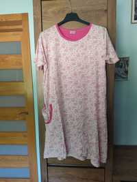 Różowa sukienka koszula nocna kwiaty piżama 158