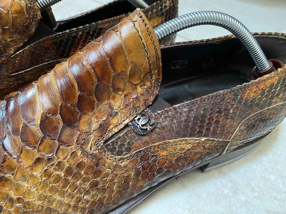 Чоловічі італійські туфлі Giovanni Ciccioli зі зміїної шкіри