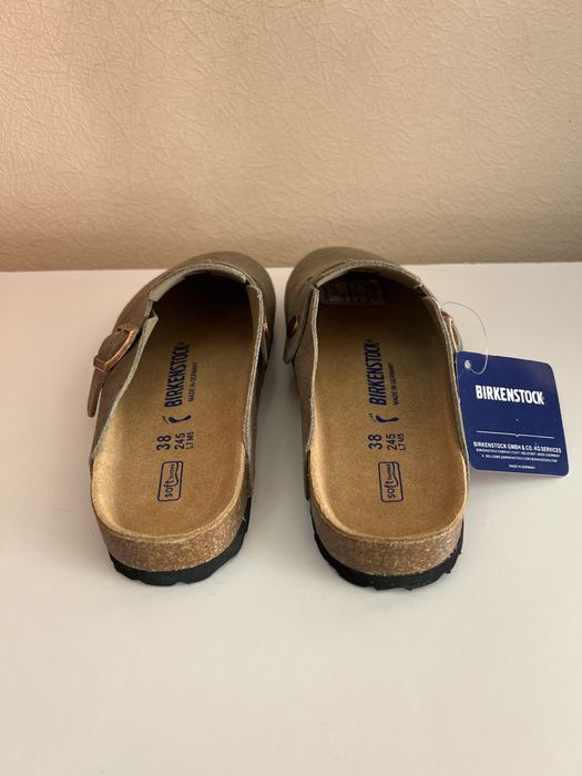 Birkenstock Boston коричневі, розмір 38 (замшеві шльопанці)
