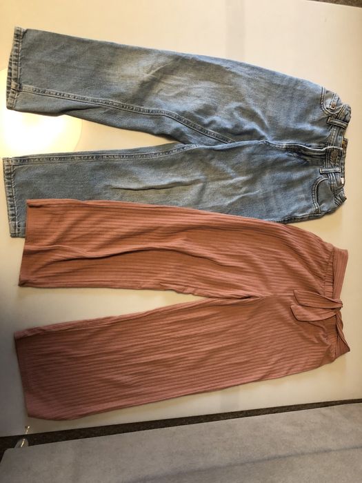 Spodnie szerokie jeansowe prazkowane 2 pary jack Jones George 134 140