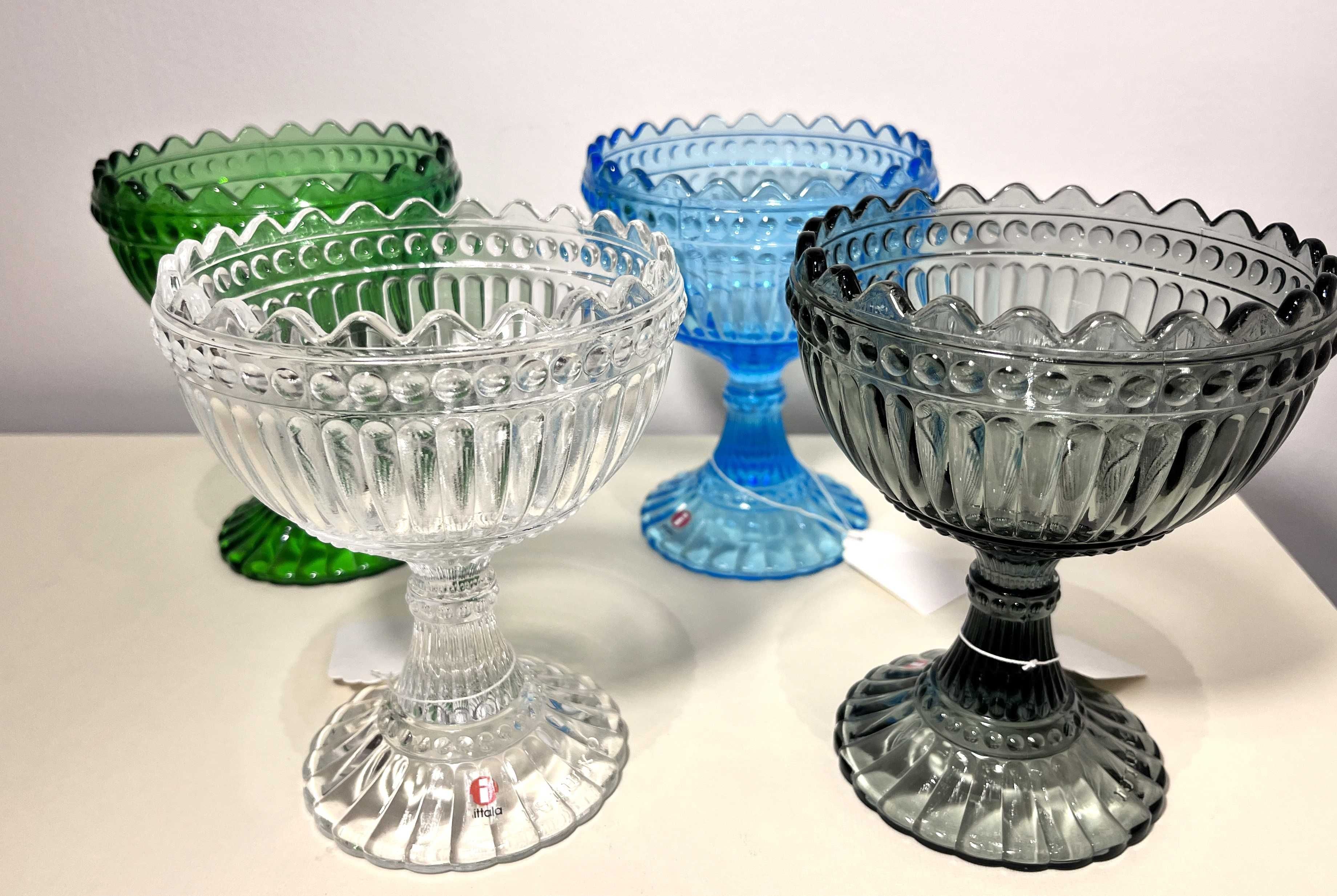 Szklana cukiernica/ pucharek Iittala Marimekko Finlandia zielona