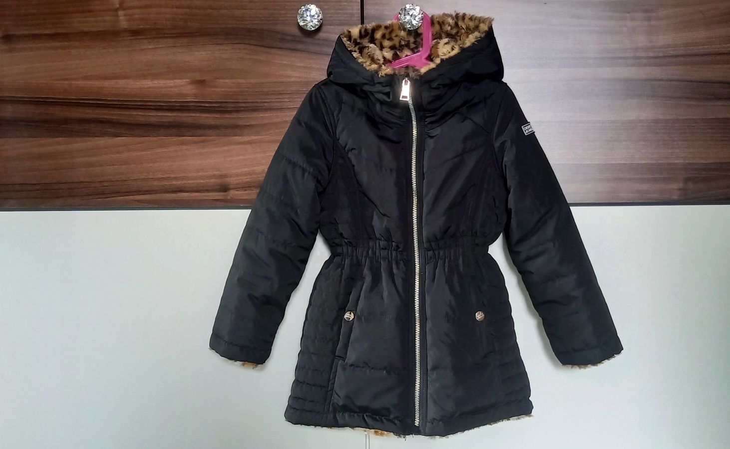 DKNY Donna Karan New York, dwustronna kurtka dziewczęca, roz. 116cm