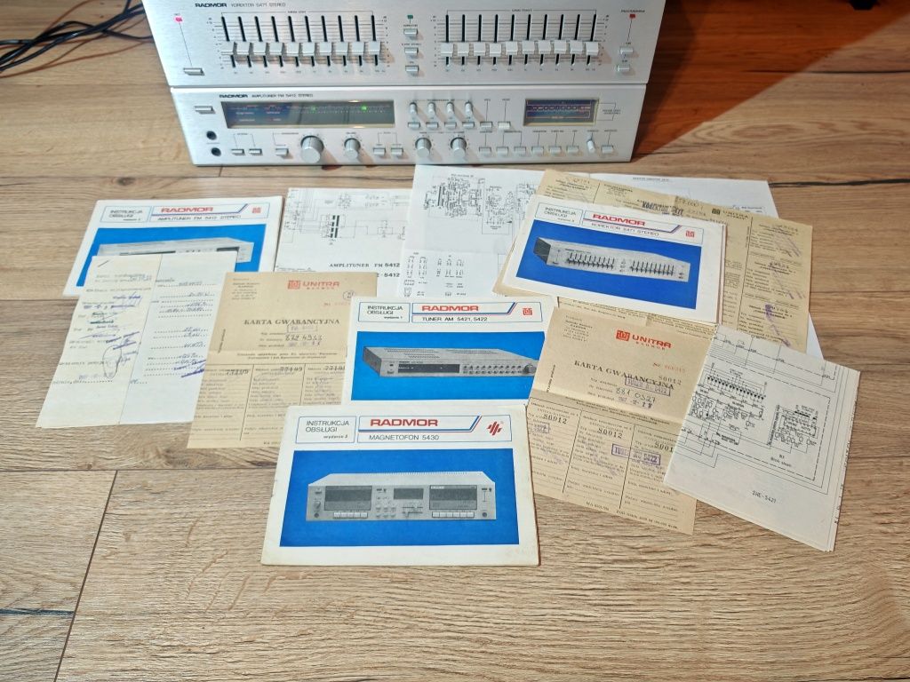Wieża Unitra Radmor 54xx 5412, 5471, 5421, 5430, 5450 Dokumenty
