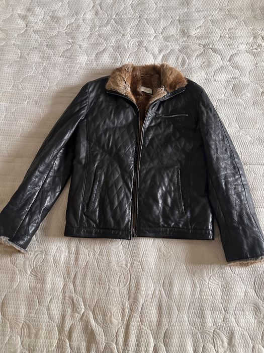 Чоловіча кожанка Levinson, з міхом всередині