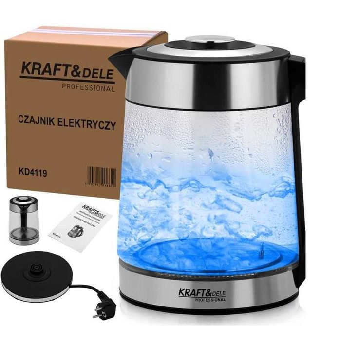 CZAJNIK ELEKTRYCZNY 2500W 2L z regulacja kolorowe światło Kd4119