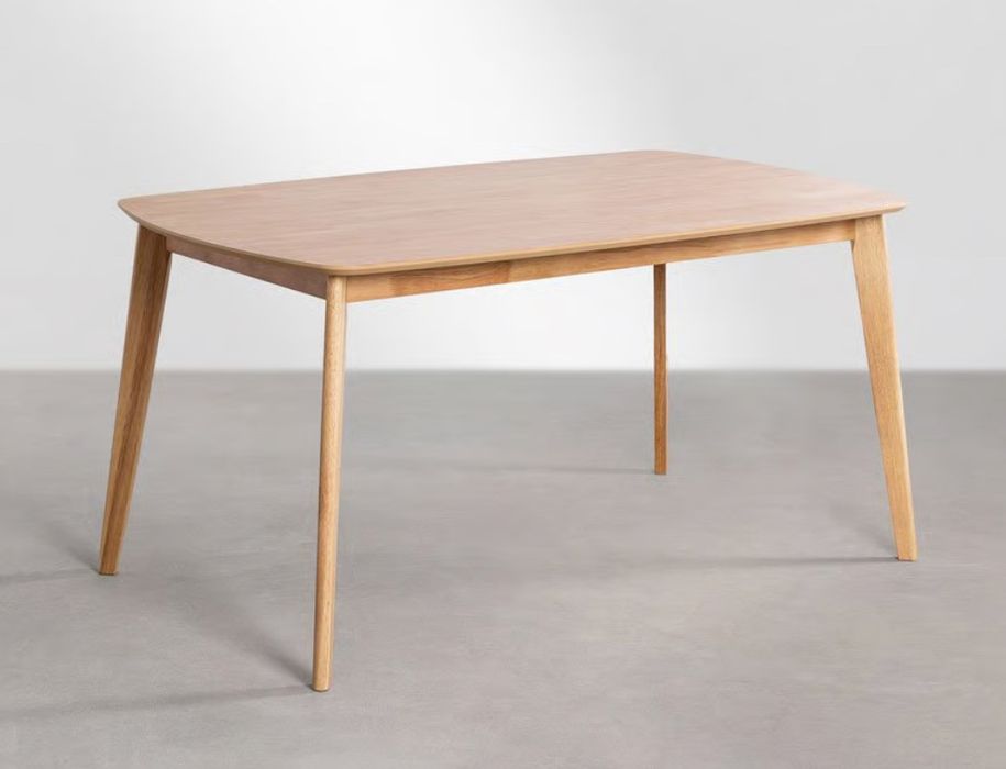 Mesa jantar madeira natural 150 x 90 cm como nova