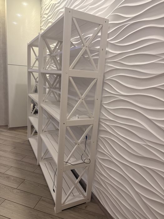 Етажерка стеллаж деревяний білий 2 шт  1600x800x350 мм