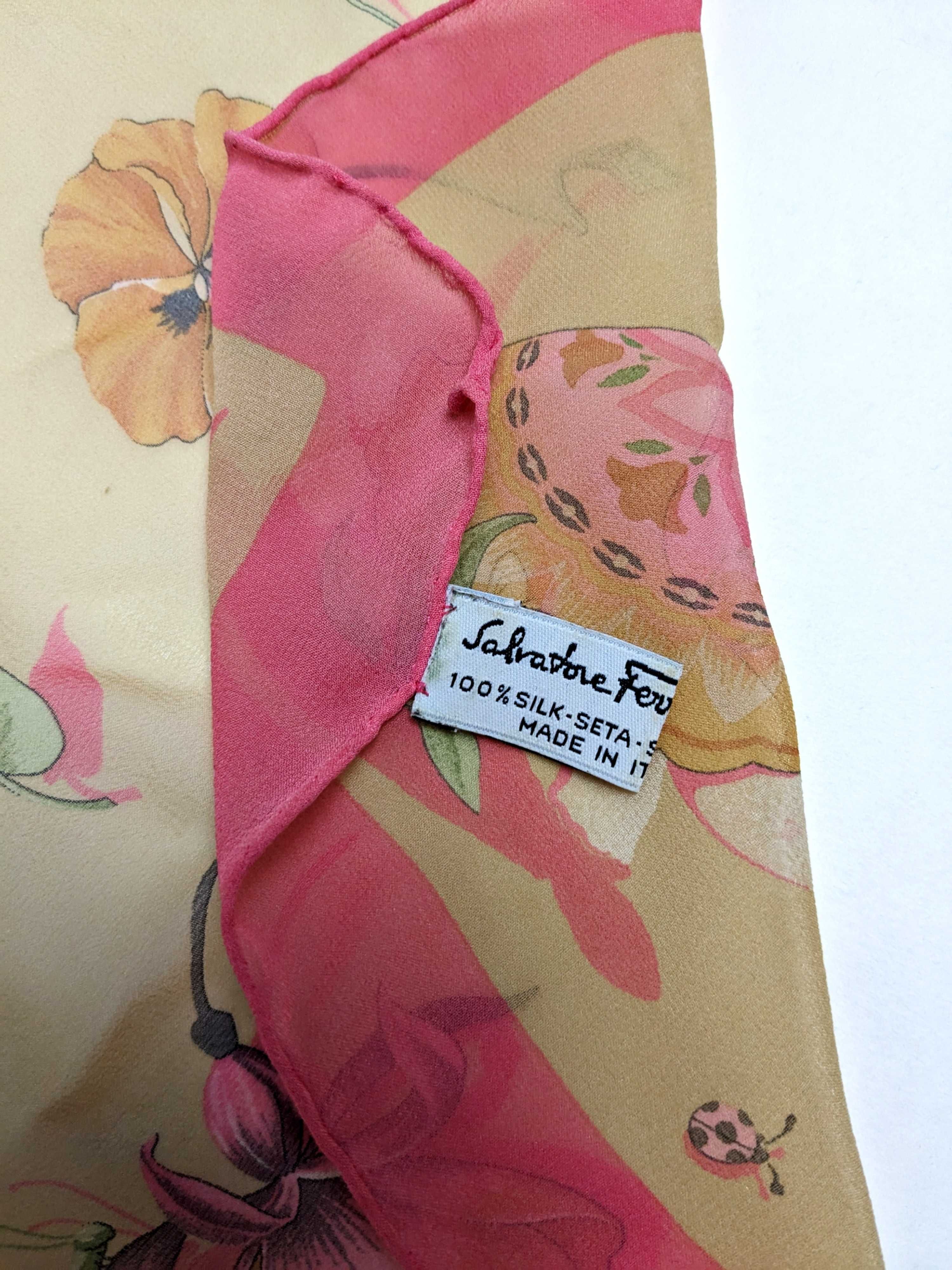 Вінтажний шовковий платок платок Salvatore Ferragamo