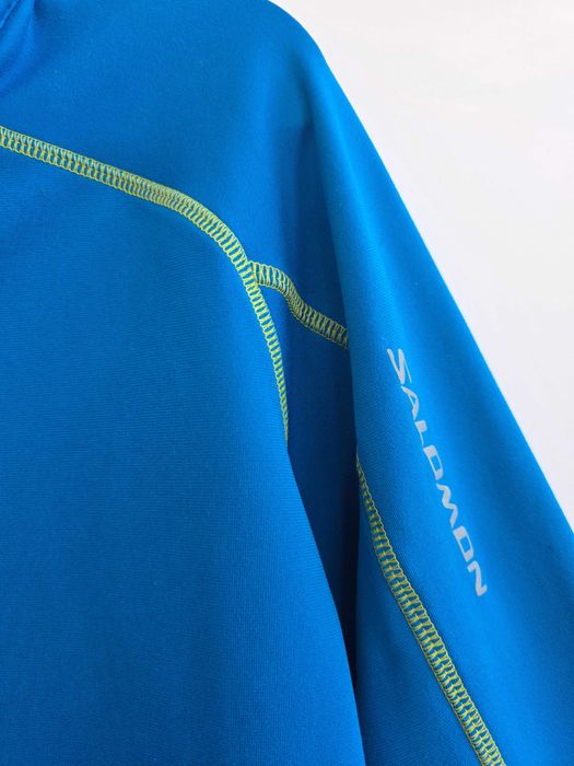 Женская голубая термо кофта на молнии salomon флиска флисовая кофта