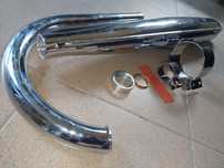 Nowy Polski kpl wydech rura tlumik kolanko wsk125 m06-b1 chrom