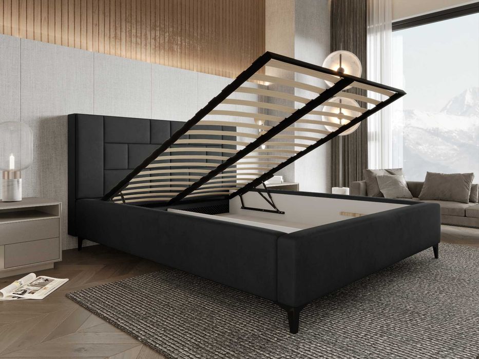 Łóżko Sypialniane z pojemnikiem + stelaż metalowy Porto PRODUCENT