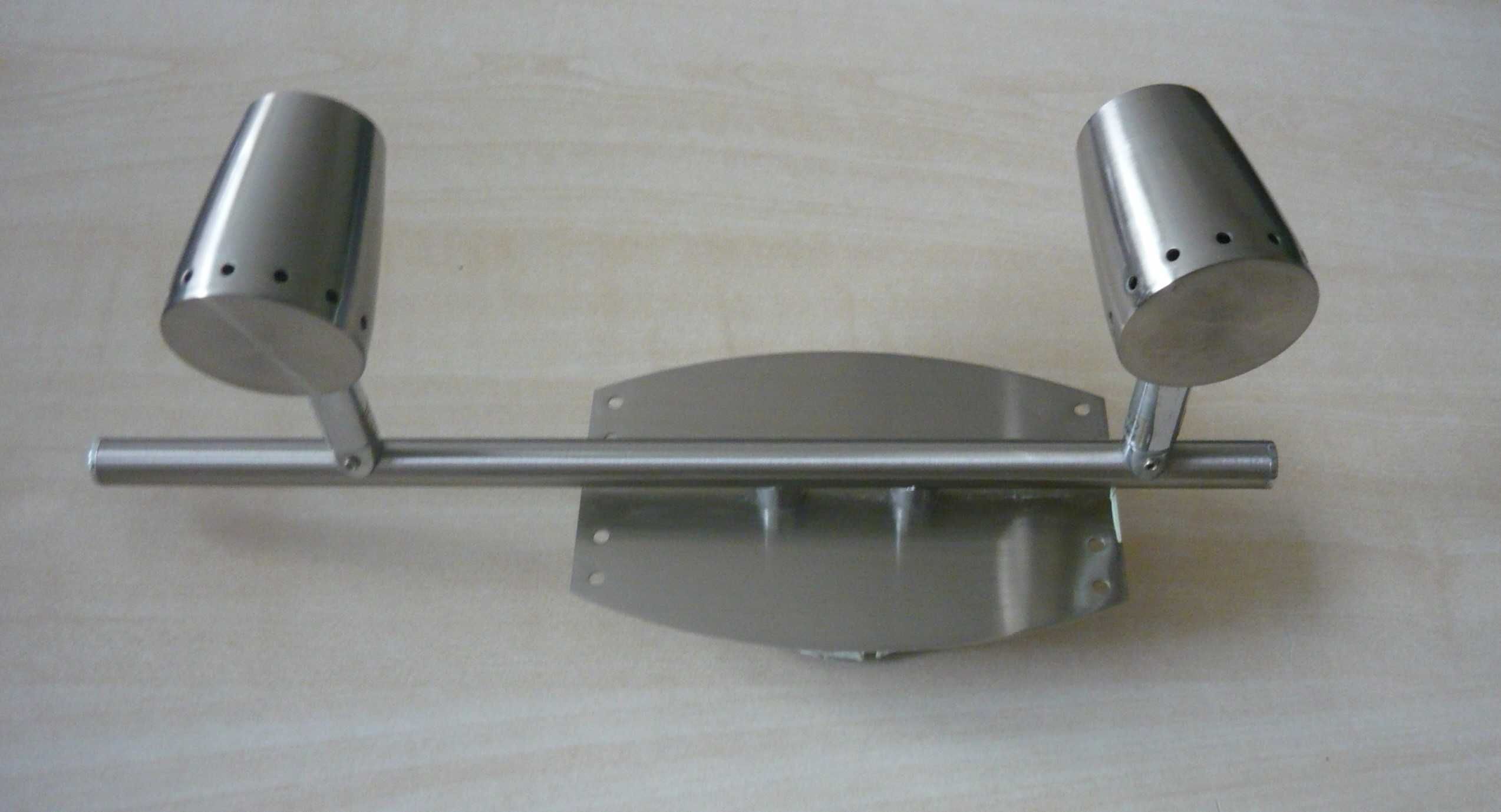 lampa sufitowa  ścienna spot 2  srebrna metalowa