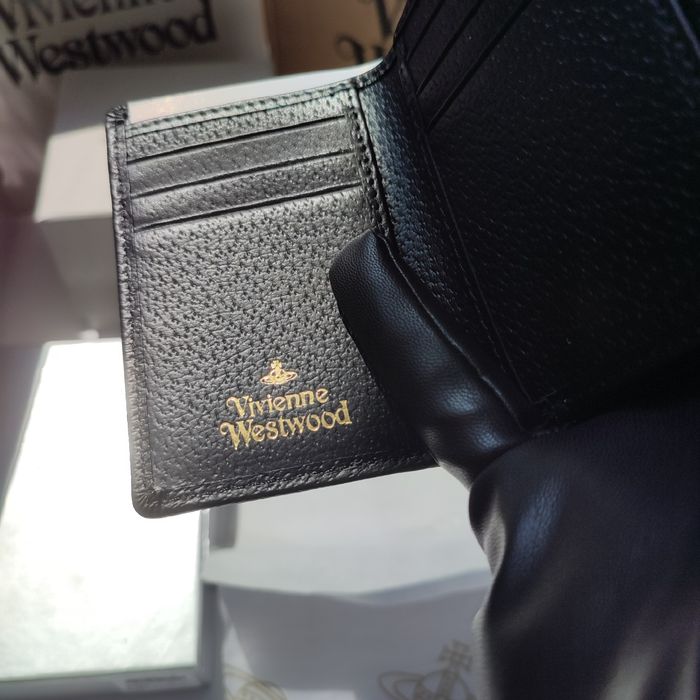 Оригінал Vivienne Westwood гаманець шкіряний чорний глянець монетниця