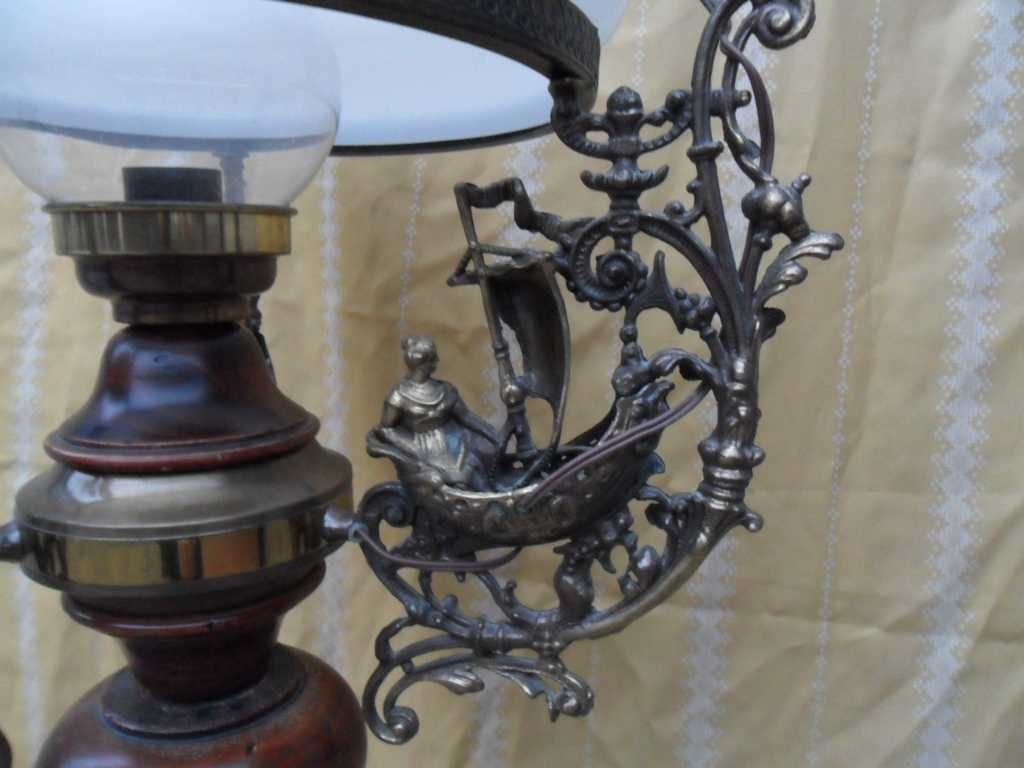 Lampa wisząca sufitowa mosiężna "Dama w łódce"