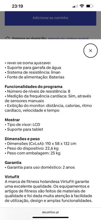 Bicicleta Estática VIRTUFIT HTR 1.0
