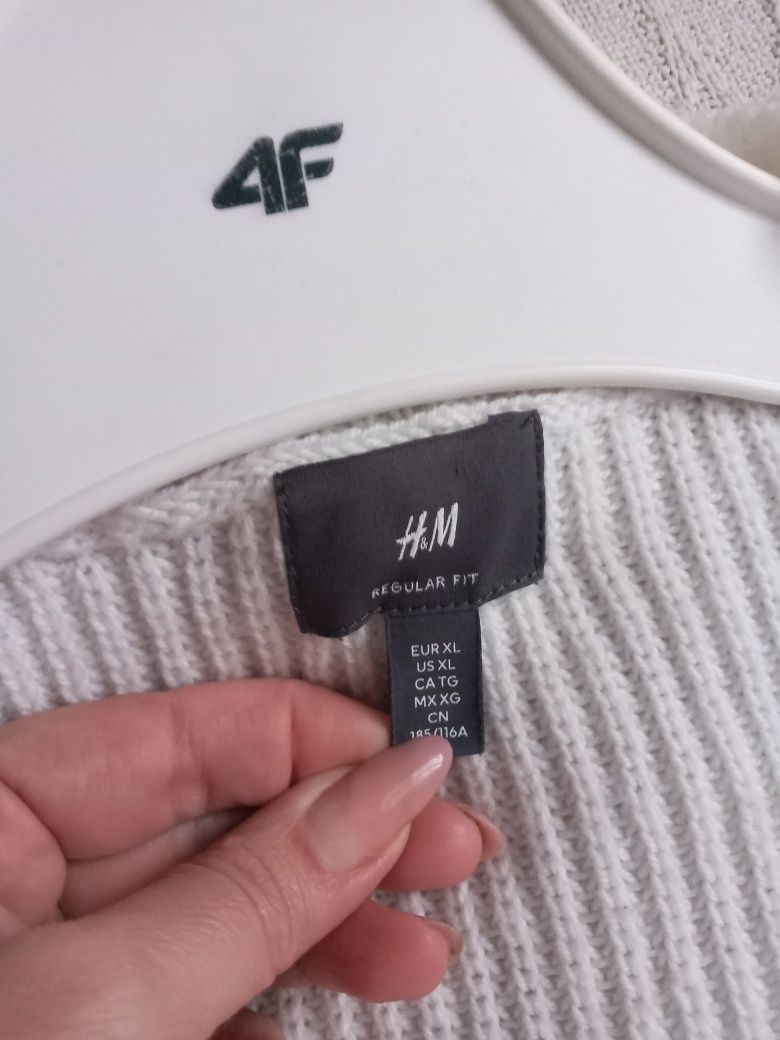 Szeroki biały śmietankowy bezrękawnik H&M oversize rozmiar XL