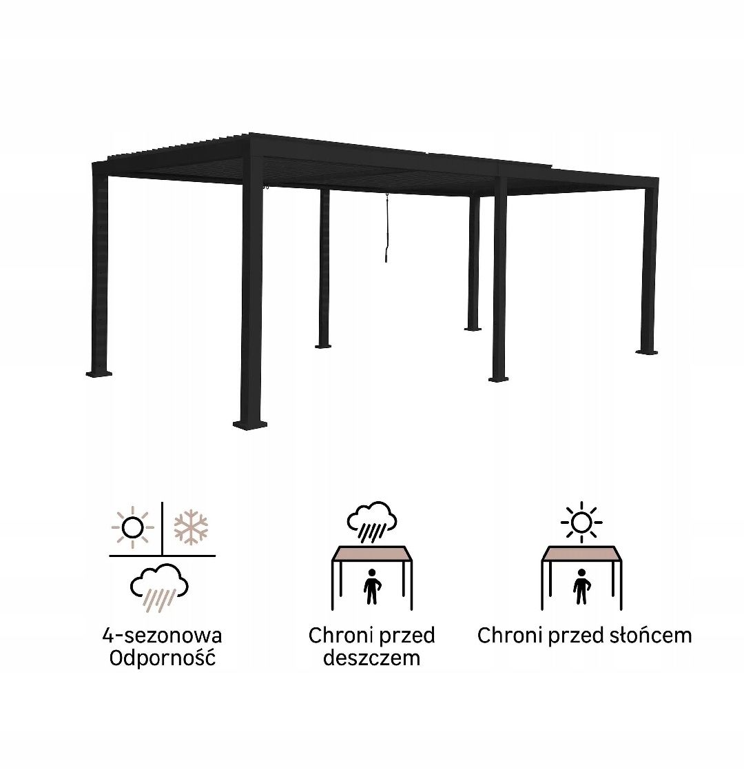 Pawilon ogrodowy pergola Clima 614x313x230 cm antracytowy Naterial