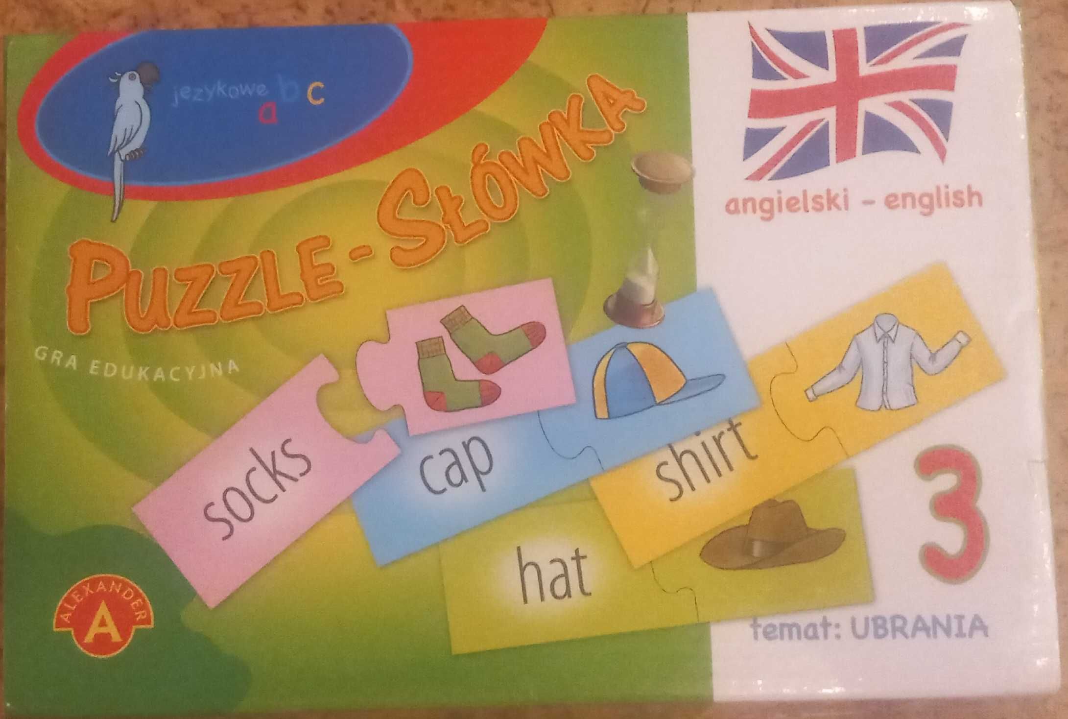 Gra edukacyjna puzle słówka angielskie