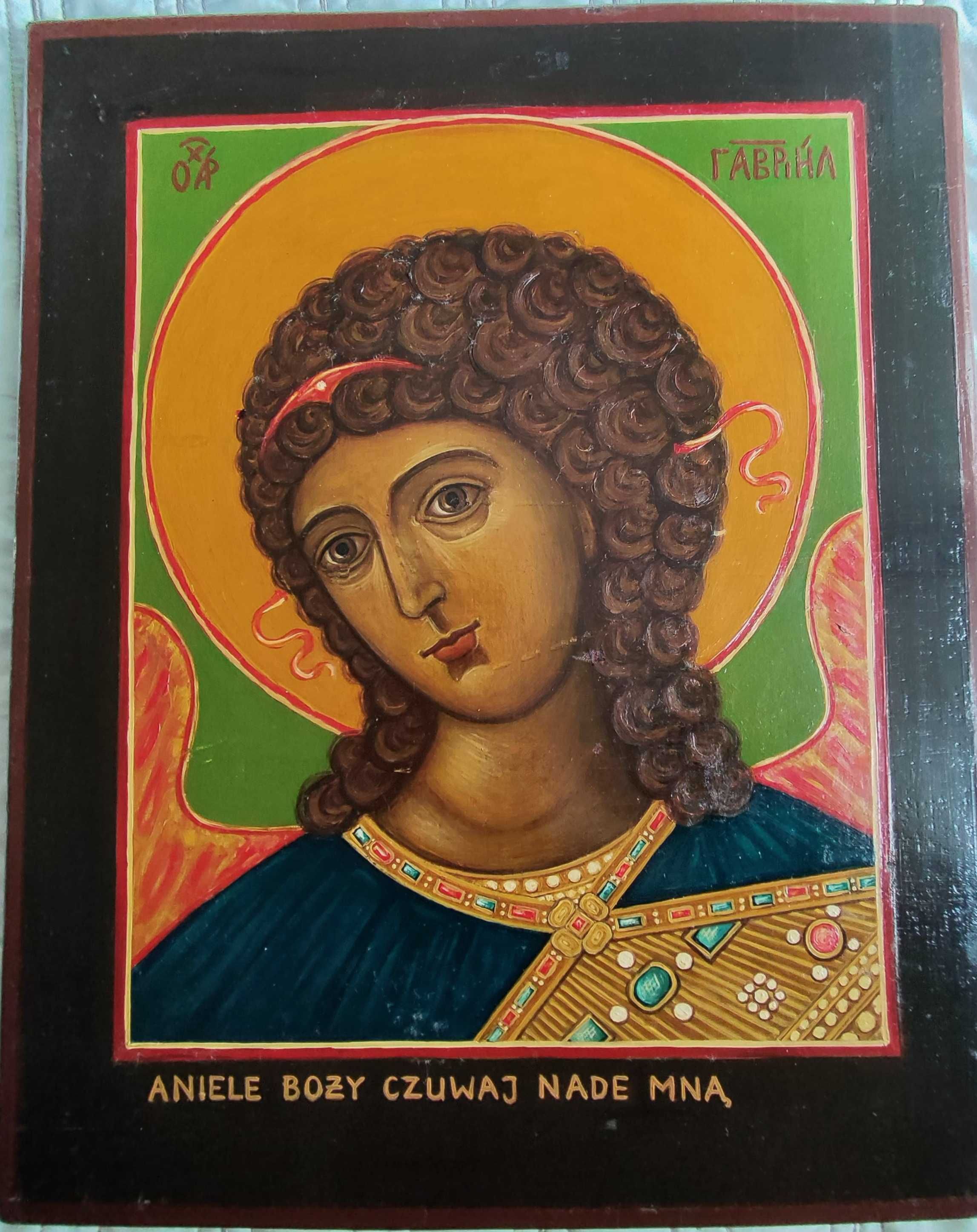 Ikona Anioł Stróż, olej na desce, 40x50