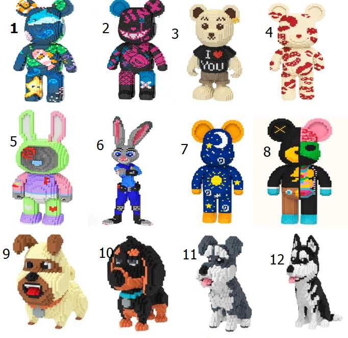 Конструктор детский 3д медведь 40см  БИРБРИК Magic Blocks Bearbrick