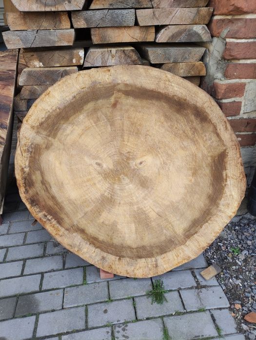 Stolik pień z topoli średnica okolo 100 cm na stoły pień stół ogordowy