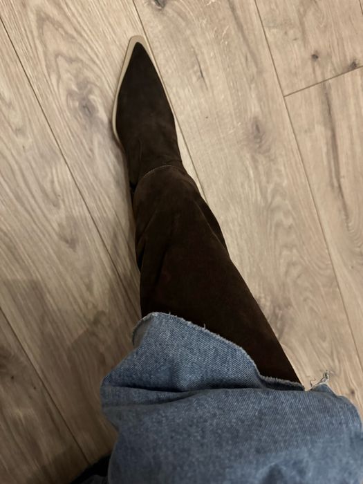 Козаки замшеві шоколадні чоботи черевики