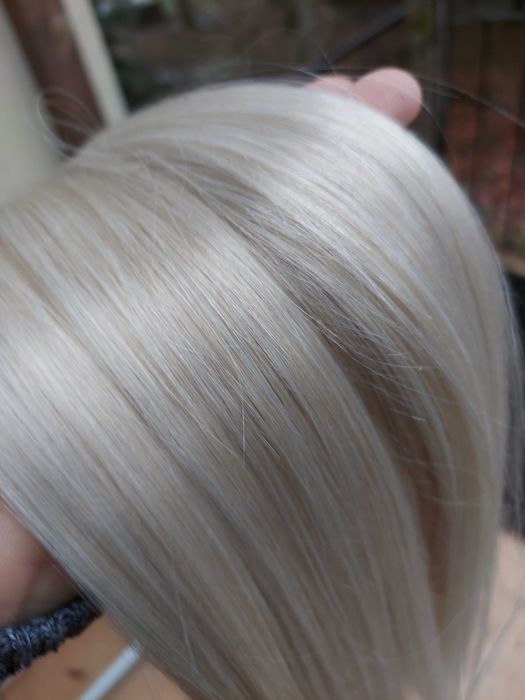 Włosy naturalne ok 52 cm 100 pasm 20i#60 + 100 ringów z silikonem