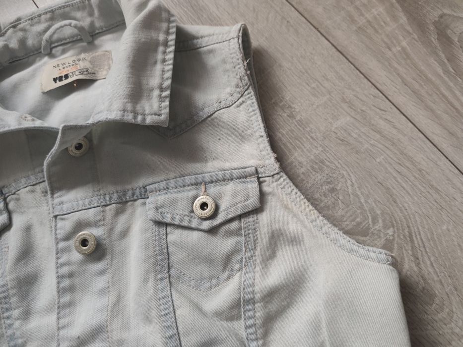 Kamizelka jeansowa jasna z przetarciami L