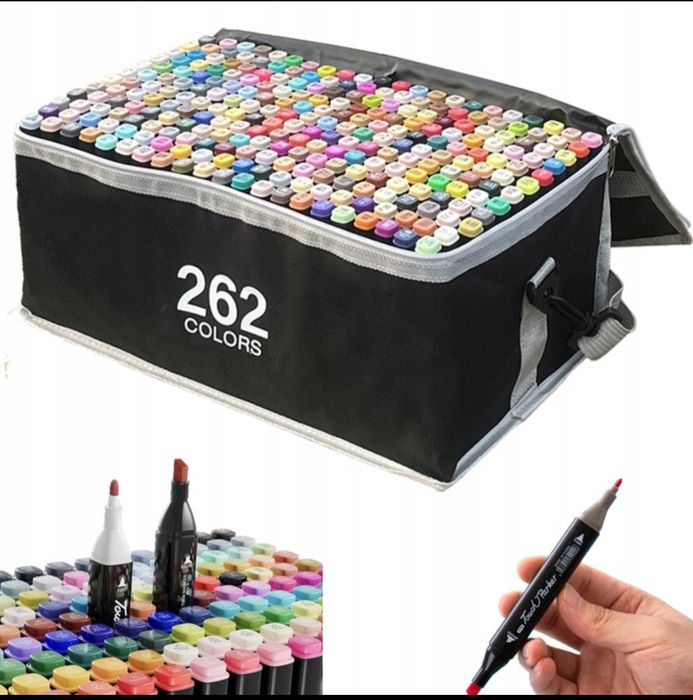 Markery alkoholowe 262szt dwustronne