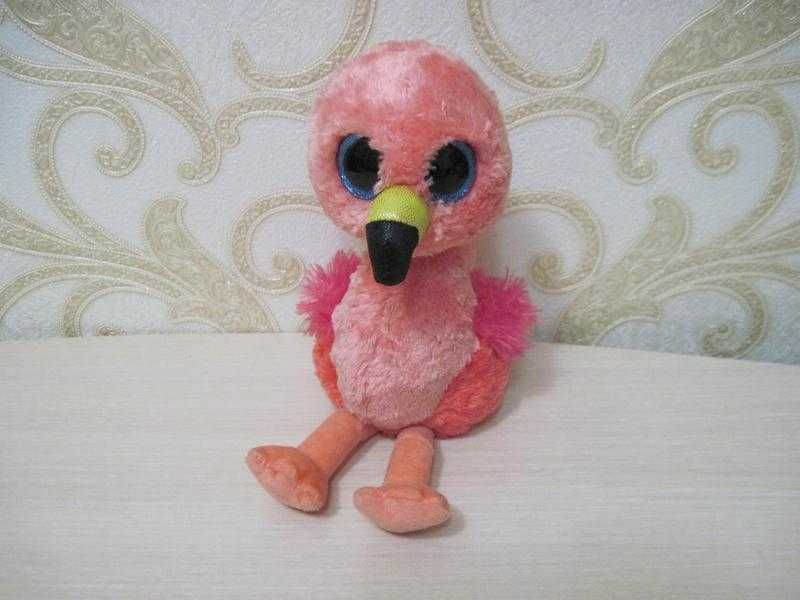 Мягкая игрушка глазастик фламинго TY