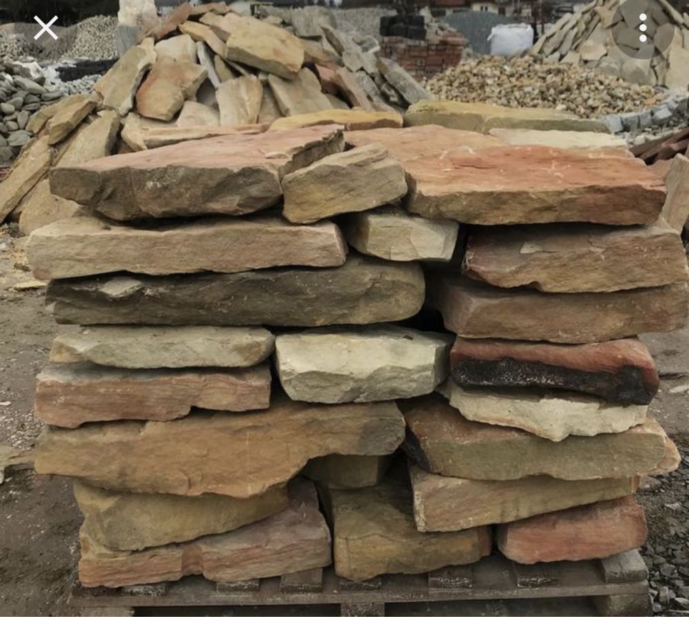 Kamień Naturalny Piaskowiec Żółty Czerwony Tęczowy Kamień na Skalniak