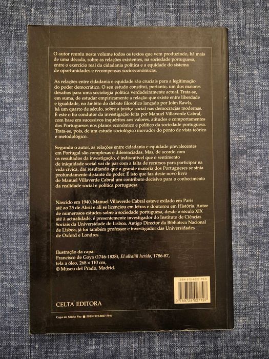 Livro Cidadania Política Equidade Soc. em Portugal (portes incluídos)