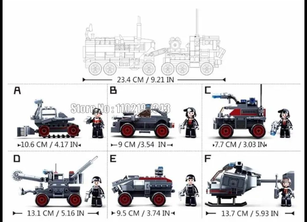 Конструктор 6 в 1 SLUBAN M38-B0927 "Машина Звёздной команды", 557 дет