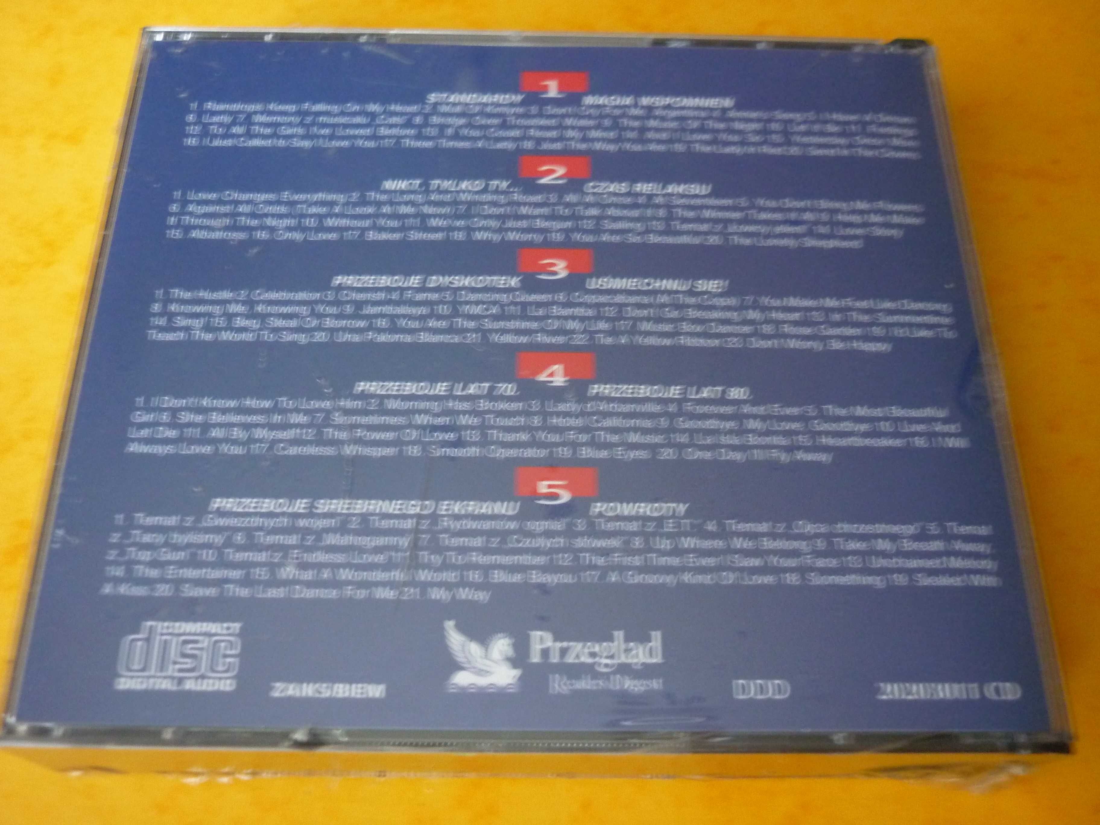 5 płyt CD "Czas muzyki, czas relaksu" (nowe, w folii) lata 70 i 80