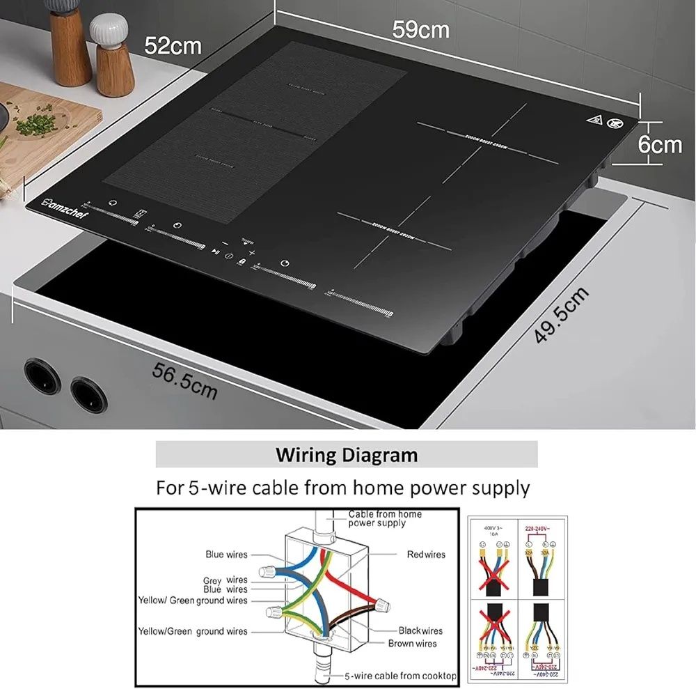 Nowa 4 strefowa płyta indukcyjna do zabudowy Amzchef YL-IF7018S 60cm