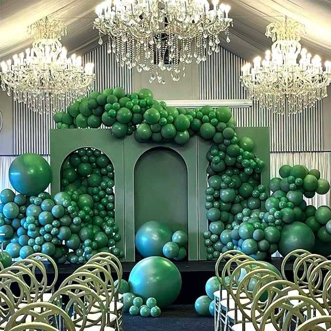 balony zielone partywoo 50szt. 12 cali 30cm urodziny łuk dekoracja