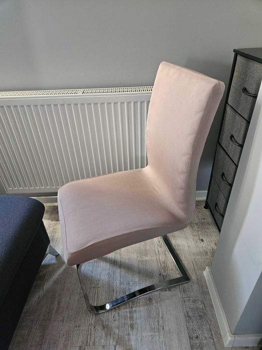 Pokrowce na krzesła elastyczne 4 sztuki beżowe cappuccino komplet