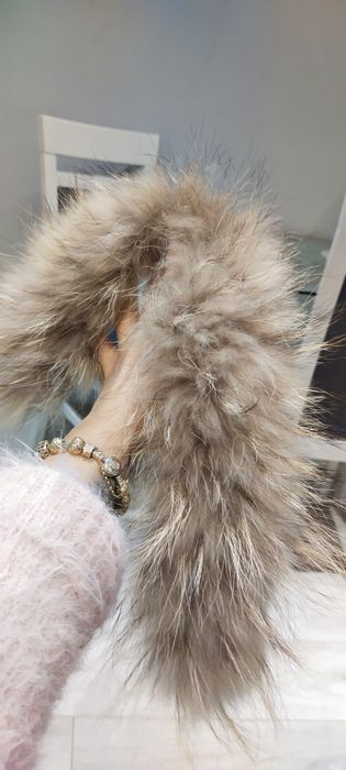 Naturalne futerko obszycie kaptura 52cm