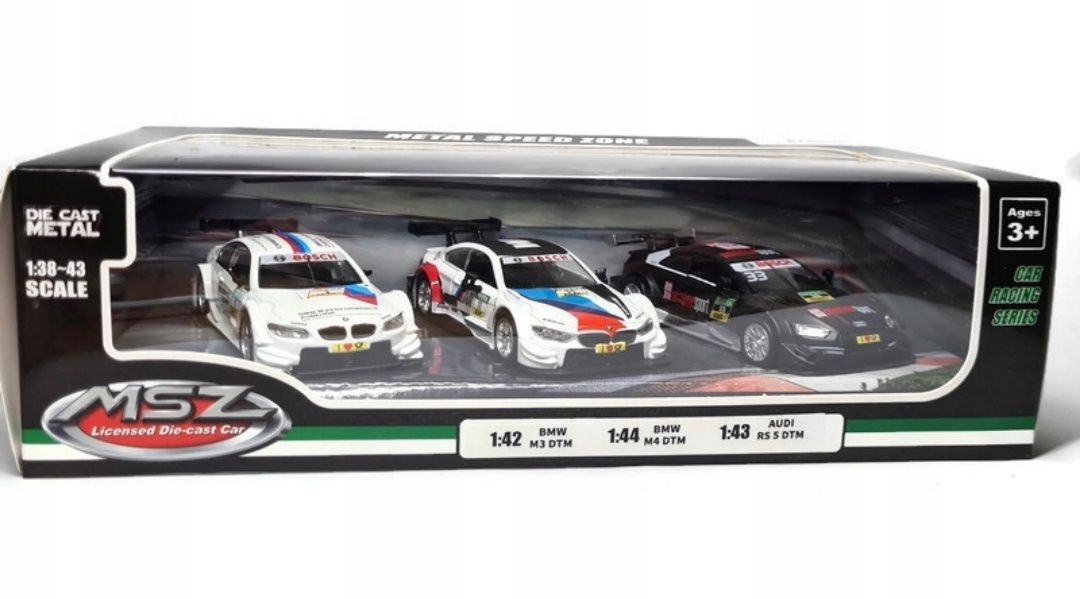 MSZ zestaw 3 pojazdów metalowych BMW Aud 1:43i RS