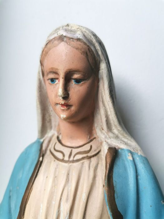 Figura przedwojenna płacząca Matka Boska Niepokalana antyk Maria
