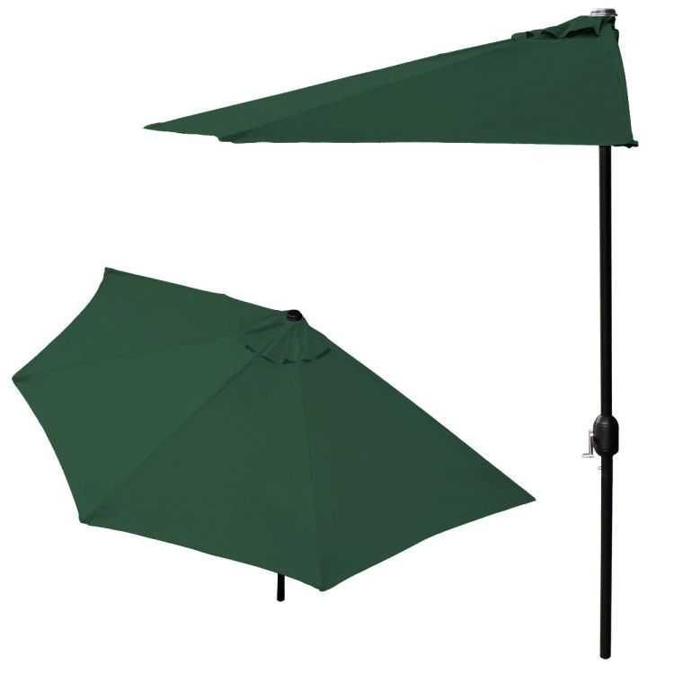 Parasol ogrodowy pół-parasol ścienny na taras 2,7 m zielony