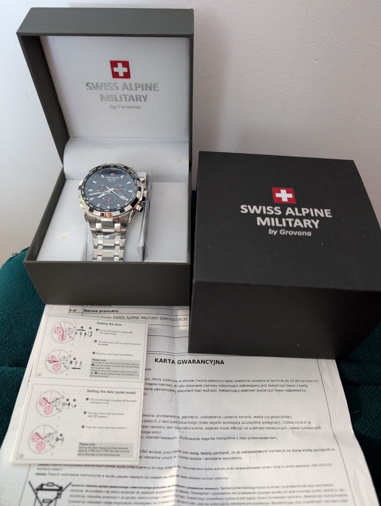 Zegarek Swiss Alpine Military SAM7043.9135 Oryginał Ideał Komplet