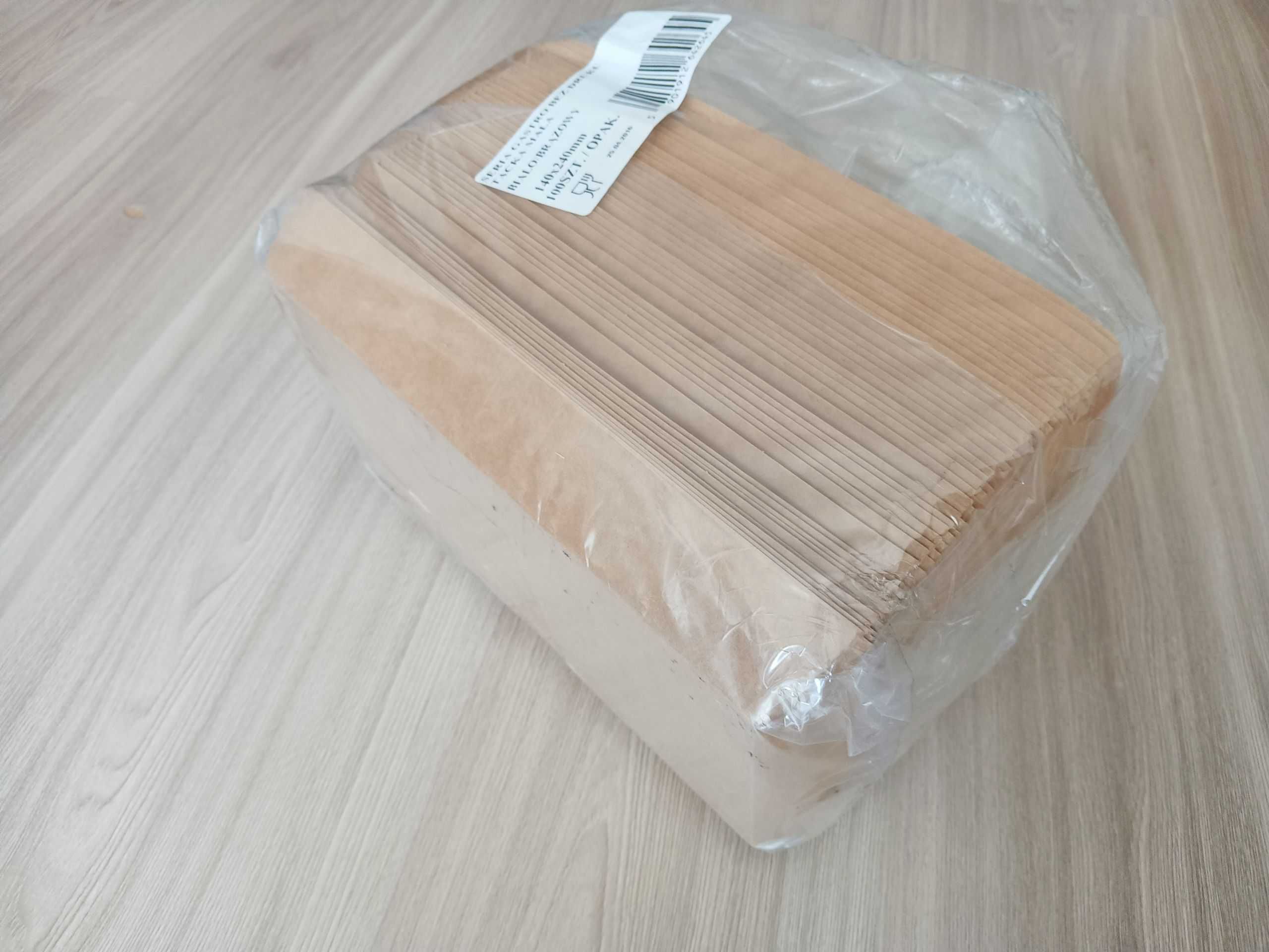Tacki papierowe jednorazowe ekologiczne brązowe duże 17x26 cm