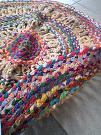 Dywan tkany z Indonezji fi 90 cm ręcznie pleciony plecionka