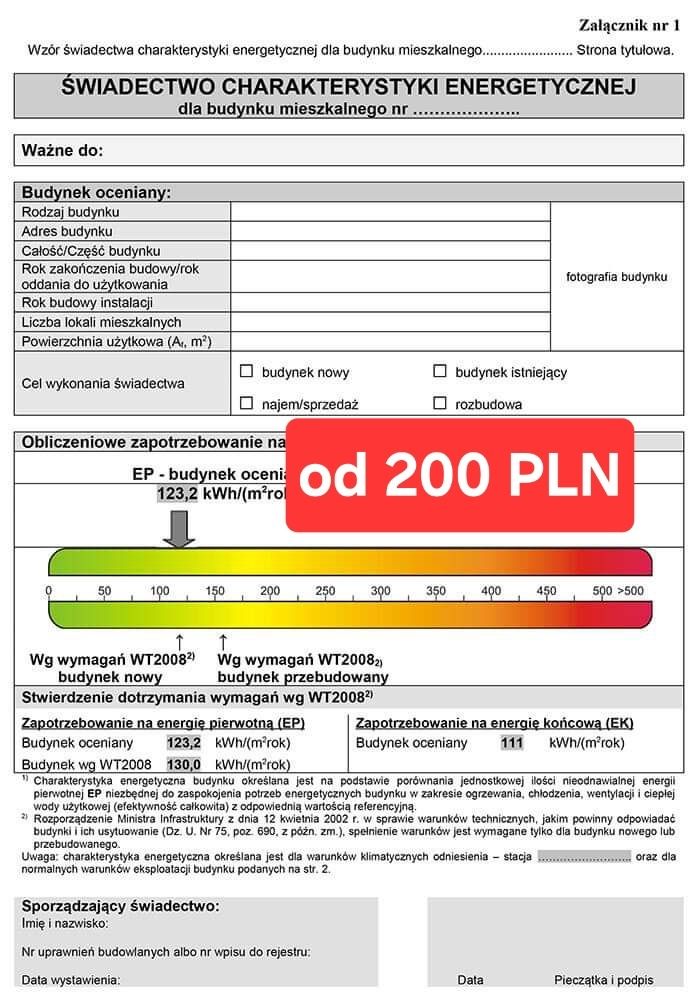 Świadectwo charakterystyki energetycznej certyfikat audyt energetyczny