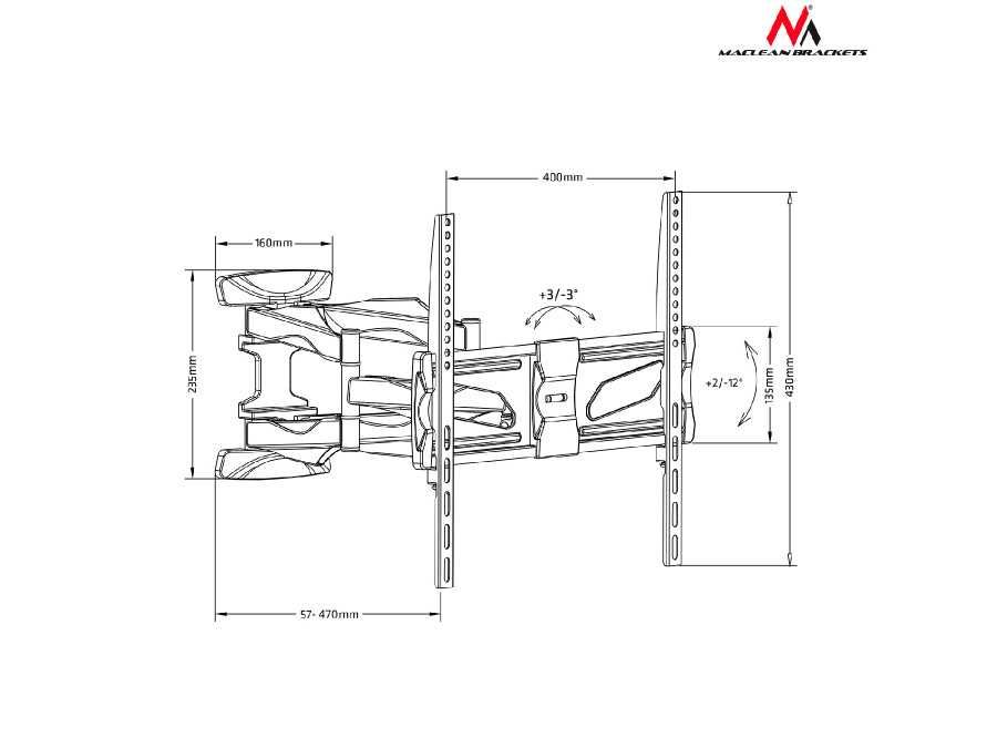 Obrotowy uchwyt do telewizora TV wieszak LED LCD Maclean MC-781