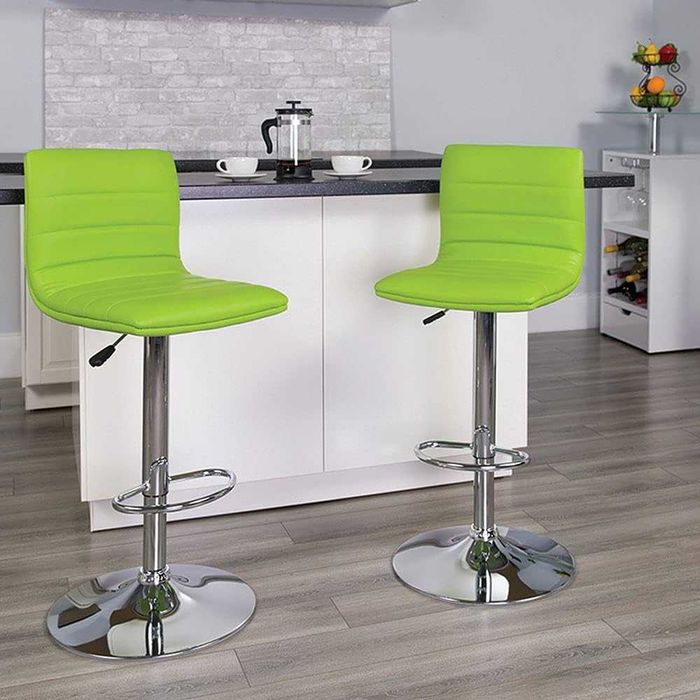 Stołek Barowy Flash Furniture, Hoker, Zielony Winyl, Regulowany