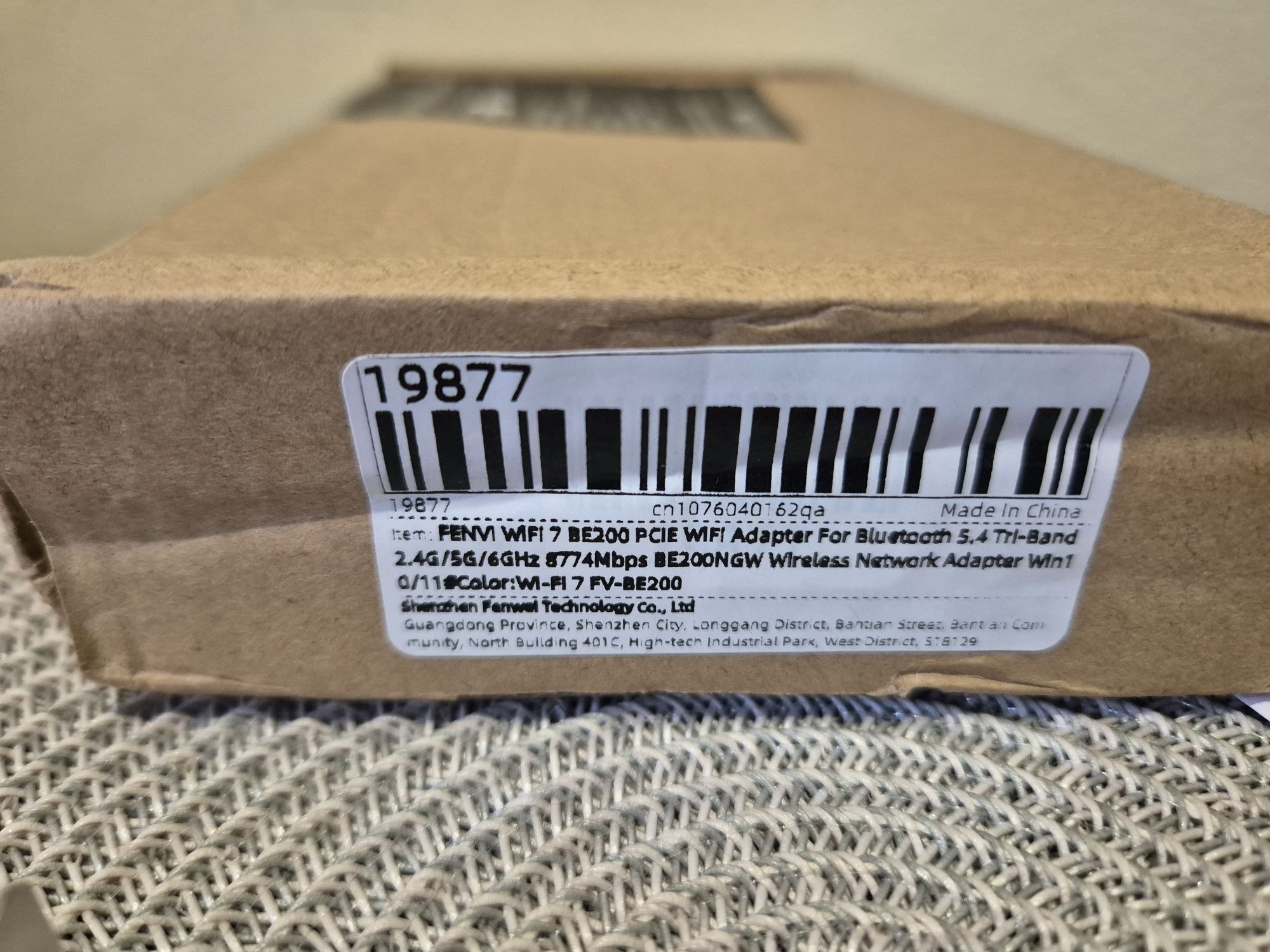 Мережевий адаптер Fenvi FV-BE8800S WiFi 7, BT 5.4.